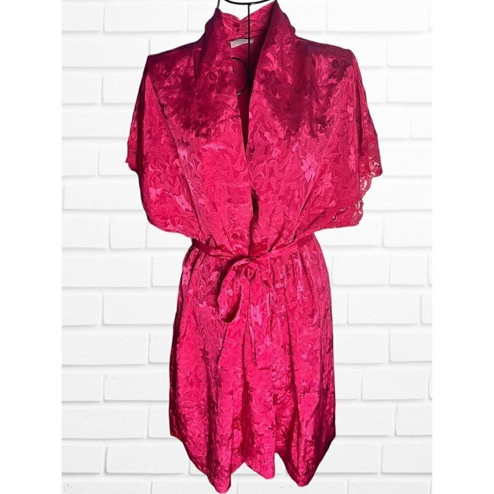 5/$25 Vintage‎ Val Mode Robe Women's Small Lingerie Romantic Moods Floral Lace